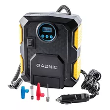 Compresor De Aire Portátil Profesional 120w + Accesorios Color Negro