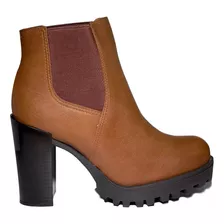 Botas Botineta Mujer Taco Elastico Moleca 5325.100