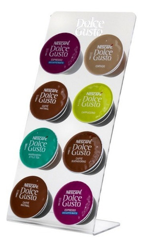 Porta Capsulas Acrílico Suporte 8 Cápsulas Café Dolce Gusto Cor Transparente