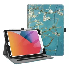 Funda Fintie, Celeste Floreado, Compatible iPad De 9ª/8ª/7ª