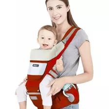 Mochila Cangurera Portabebés Ergonimica De 0-36 Meses Color Rojo