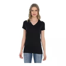 Playera Dama -mujer Manga Corta C/v Optima Algodon 8 Colores