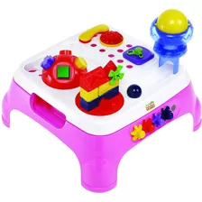 Mesinha Educativa Musical Rosa Infantil Bebe Magic + Frete