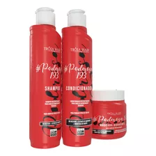 Kit Poderosa Shampoo + Cond + Máscara 3x500ml Tróia Hair