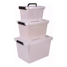 Caja Organizadora Apilable Plastico Set X 3 