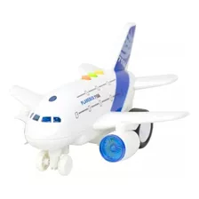 Avião De Viagem Brinquedo Realista Com Som E Luzes Bbr Toys Cor Branco