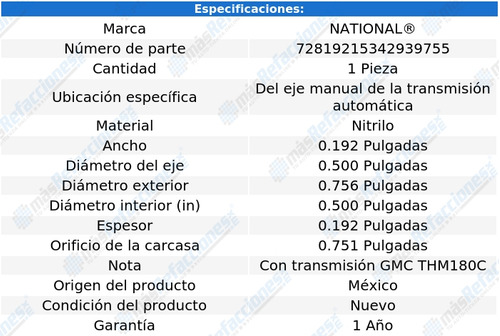 Retn Eje T/ A P/ Gmc Tracker 89 Al 91 National Foto 3