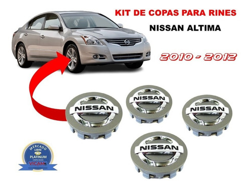 Kit De 4 Copas De Centro De Rin Nissan Altima 2010 -2012 Foto 2