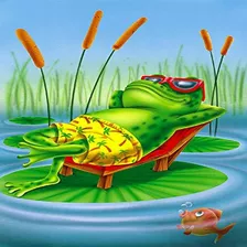 Caroline's Treasures Aph0521gf Frog Chilaxin On The Lilly Pa