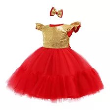 Vestido Niña Rojo Navidad Fiesta Noche Buena Envio Ya