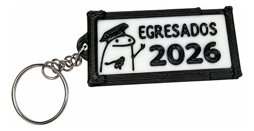 Llaveros Egresados Flork 2025 Enmana3d Decorativos X36 Blanco Y Negro