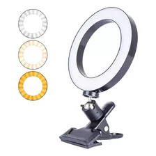 Anel De Luz Ring Light Clip Celular Mesa 14 Cm Articulado Cor Preto