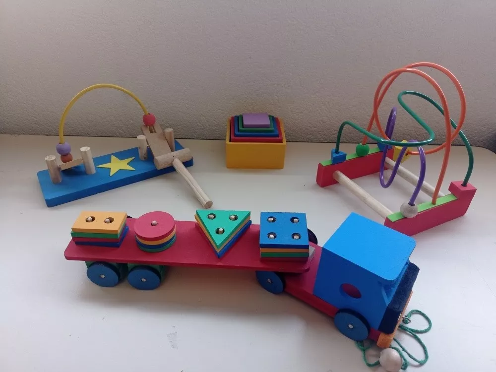 Kit Brinquedo Pedagógico Cubo, Carreta, Aramado M E Bate P