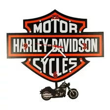 Relógio Harley Davidson - Pendulo Mdf Relogio Moto Balanco