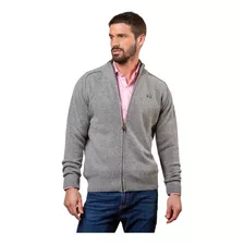 Campera Sweater De Lana Con Cierre La Martina Gris Hombre