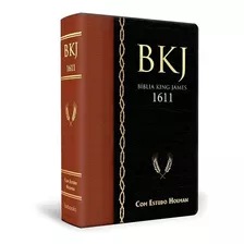 Bíblia King James 1611 Estudo Marrom Preta Novo Modelo Maior