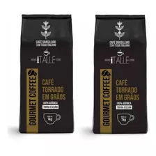 Café Torrado Arábica Em Grãos 2kg Gourmet Cafe Italle