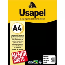 Papel A4 Color Usapel Preto 180g