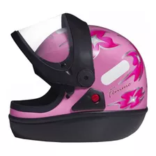 Capacete San Marino Femme Moto Integral Fechado Motoboy Flor Cor Rosa Tamanho Do Capacete 56