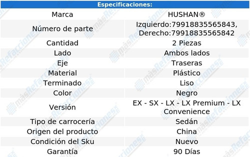 Jgo 2 Manijas (ext) Tras Liso Negro Spectra 05/09 Hushan Foto 2