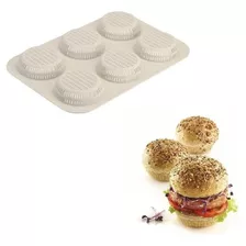 Molde De Pan De Hamburguesa Silikomart, Grande, Gris