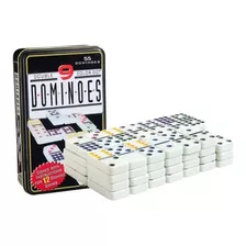 Juego De Domino Doble Chancho 9 Caja Metálica 55 Piezas