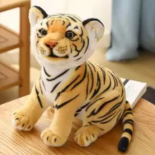 Pelúcia Tigre Realista Simulação Animal Brinquedo Ursinho