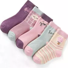 Kit 12 Pares De Meia Infantil Menina Estampas Sortidas