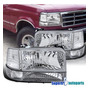 Fits 1992-1996 Ford F150 Bronco Headlights W/ Bumper Sig Spa