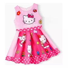 Vestido Infantil De Hello Kitty Para Niña De 3 A 8 Años