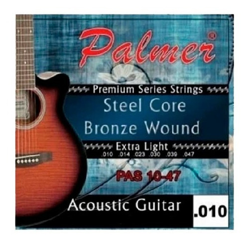 Set Cuerdas Palmer Guitarra Acústica .10