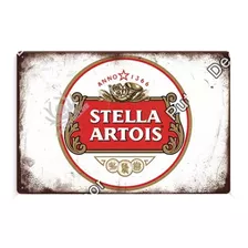 Placa Poster Cuadro Metalico Cerveza Stella Artois Vintage