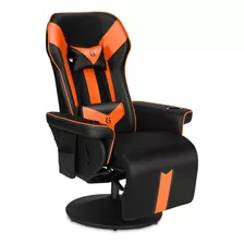 Silla Gamer Ergonómica C/reposapiés; Naranja, King Throne