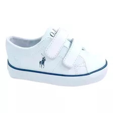 Tenis Polo Ralph Lauren Para Niño Escolar Color Blanco 