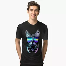 Polera Gato Con Lentes Pop Art H