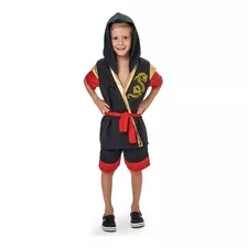 Fantasia Infantil Roupa Super Ninja Guerreiro Luxo Curta