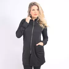 Jaleco Gola Padre Gabardine Com Elastano Zíper Feminino