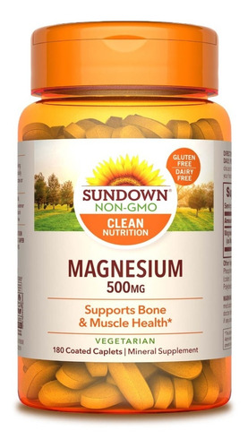 Magnesio 500mg, 180 Tabletas, Sundown 