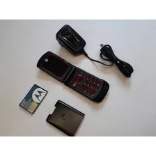 Celular, Resistente Motorola Rokr Em28 Gris Con Rojo.