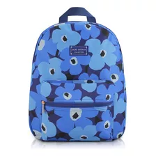 Mochila Jacki Design Papoula Feminina Abc17350-az Cor Azul Desenho Do Tecido Flor