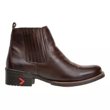 Botina Country Texana Masculina Em Couro Legitimo 4country