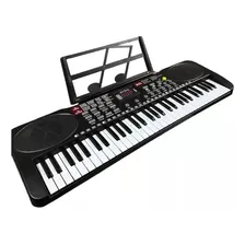 Teclado Piano De Juguete 61 Teclas+microfono Para Niños Color Negro