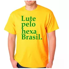 Camiseta Baby Look Amarelo Algodão Lute Pelo Hexa Ref 278