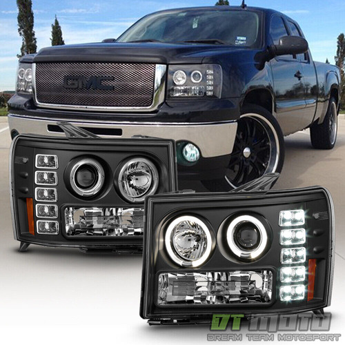 Par Faros Negro Led Gmc Sierra 3500 Hd Sle 2011 6.6l Foto 3