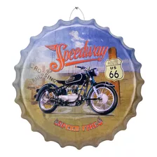 Quadro Tampa Garrafa 40cm Alto Relevo Metal 058 Speedway