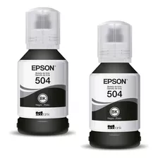 Kit 2 Refil Tinta T504 Epson L6161 L4150 L4160 L6191 Preto