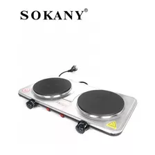 Cocina Eléctrica Portátil 2 Platos Encimera De 2000w Sokany Color Negro