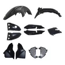 Kit Plasticos Completo Yamaha Ybr 125 11 Piezas Negro Vc Rug