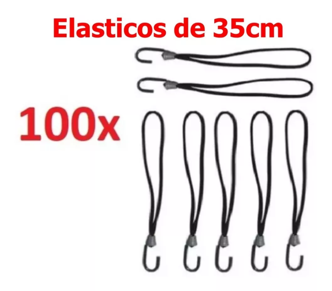 Kit 100 Elastico Extensor Borracha Lona Caminhão Carreta