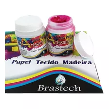 Tinta Acrílica Artesanato Papel Tecido Madeira 100ml (10 Un)